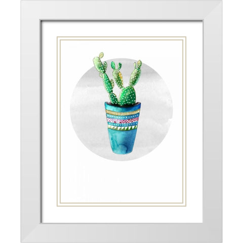 Mojave Cactus 3 White Modern Wood Framed Art Print with Double Matting by Smith, Crystal
