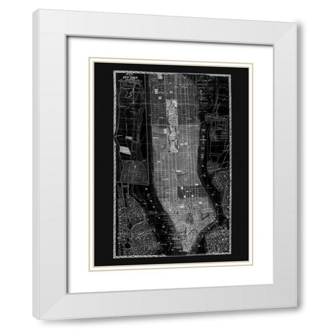 NY Map Circa 1865 White Modern Wood Framed Art Print with Double Matting by Adam Shaw Cartography