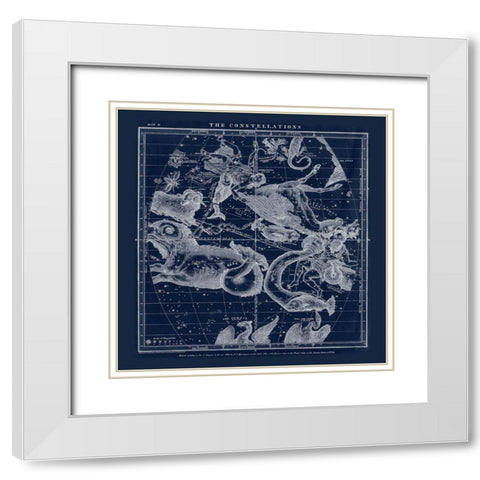 The Constellations White Modern Wood Framed Art Print with Double Matting by Adam Shaw Cartography