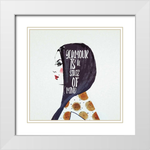 Glamour Is A State Of Mind White Modern Wood Framed Art Print with Double Matting by Rossi, Giulio