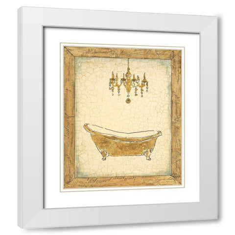 Golden Relaxation White Modern Wood Framed Art Print with Double Matting by Studio