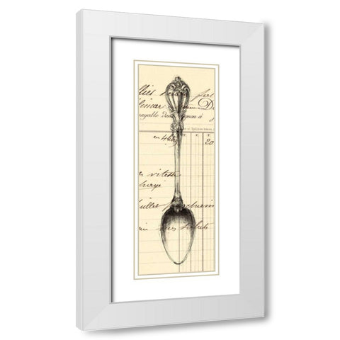 Spoon Document  White Modern Wood Framed Art Print with Double Matting by Z Studio