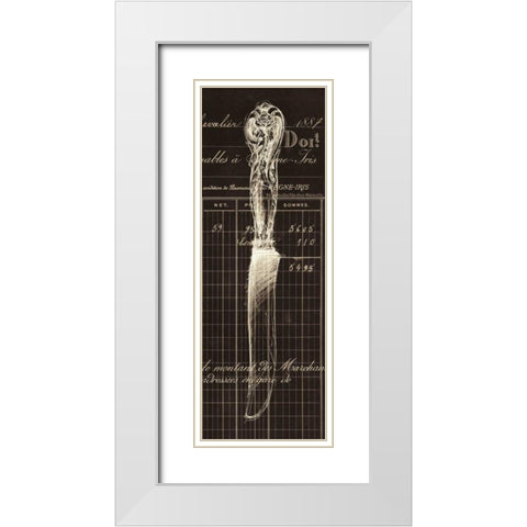 Knife Document White Modern Wood Framed Art Print with Double Matting by Z Studio