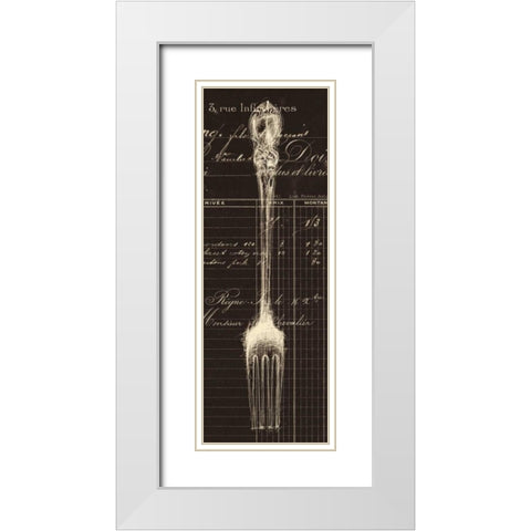 Fork Document White Modern Wood Framed Art Print with Double Matting by Z Studio