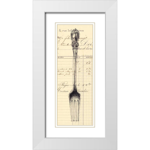 Fork Document  White Modern Wood Framed Art Print with Double Matting by Z Studio
