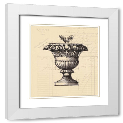 Documented History White Modern Wood Framed Art Print with Double Matting by Z Studio