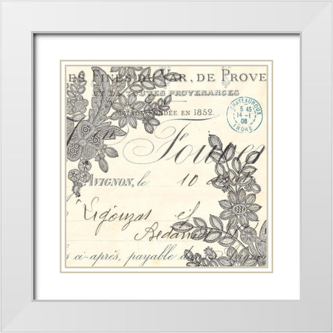 Literary Lace 4 White Modern Wood Framed Art Print with Double Matting by Z Studio