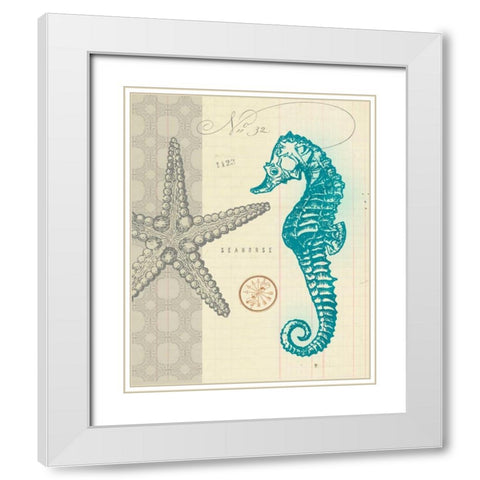 Sea Life 2 White Modern Wood Framed Art Print with Double Matting by Z Studio