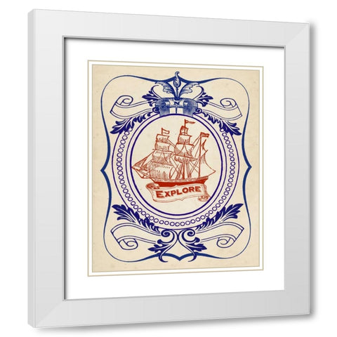 Nautical Advice 1 White Modern Wood Framed Art Print with Double Matting by Z Studio