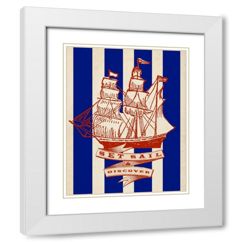 Nautical Advice 2 White Modern Wood Framed Art Print with Double Matting by Z Studio