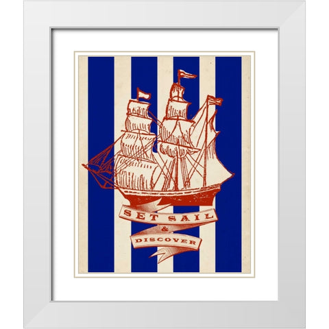 Nautical Advice 2 White Modern Wood Framed Art Print with Double Matting by Z Studio