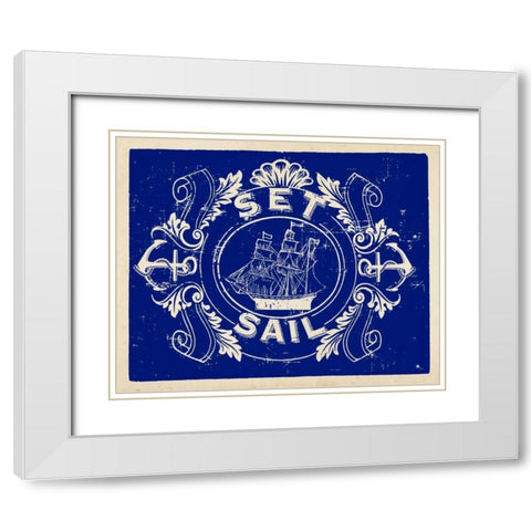 Nautical Advice 8 White Modern Wood Framed Art Print with Double Matting by Z Studio
