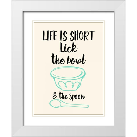 Lick The Bowl and The Spoon White Modern Wood Framed Art Print with Double Matting by Z Studio