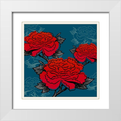 Vintorian Wallpaper White Modern Wood Framed Art Print with Double Matting by Z Studio