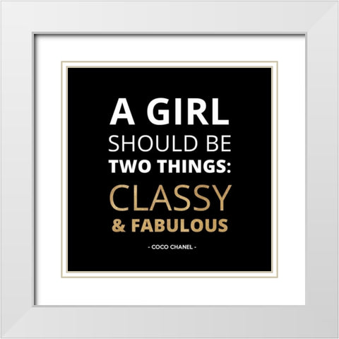 A Girl Should Be? White Modern Wood Framed Art Print with Double Matting by Z Studio