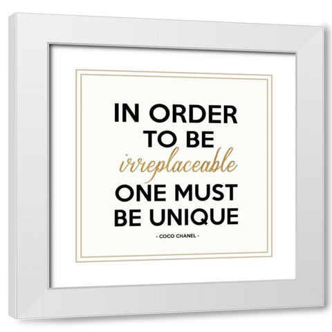 Be Unique, Gold White Modern Wood Framed Art Print with Double Matting by Z Studio