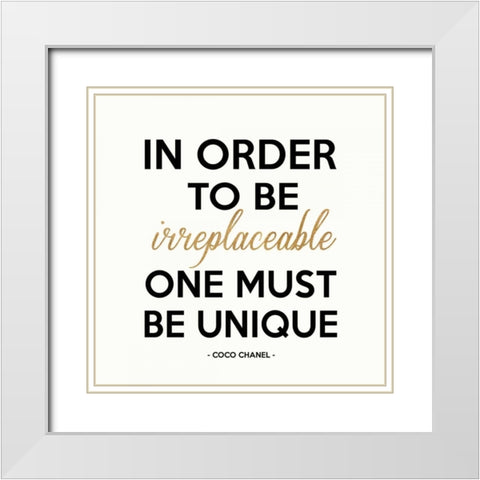 Be Unique, Gold White Modern Wood Framed Art Print with Double Matting by Z Studio