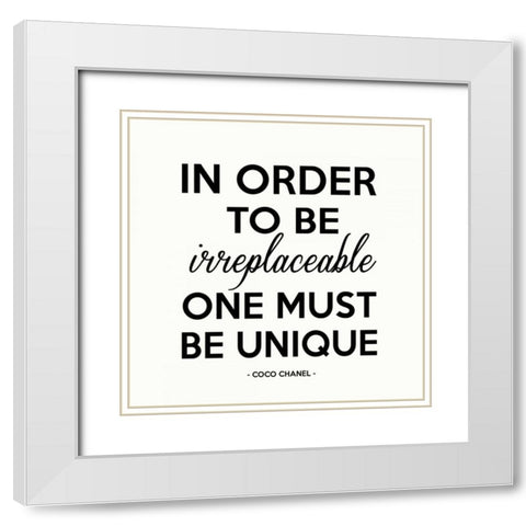 One Must Be Unique White Modern Wood Framed Art Print with Double Matting by Z Studio