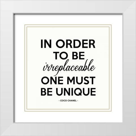 One Must Be Unique White Modern Wood Framed Art Print with Double Matting by Z Studio