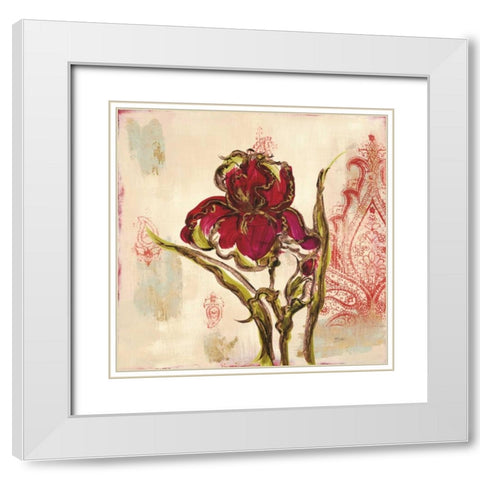 Iris Paisley 2 White Modern Wood Framed Art Print with Double Matting by Dos Santos, Bella