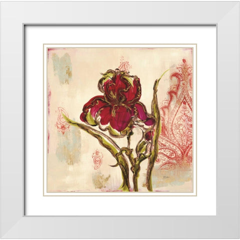 Iris Paisley 2 White Modern Wood Framed Art Print with Double Matting by Dos Santos, Bella