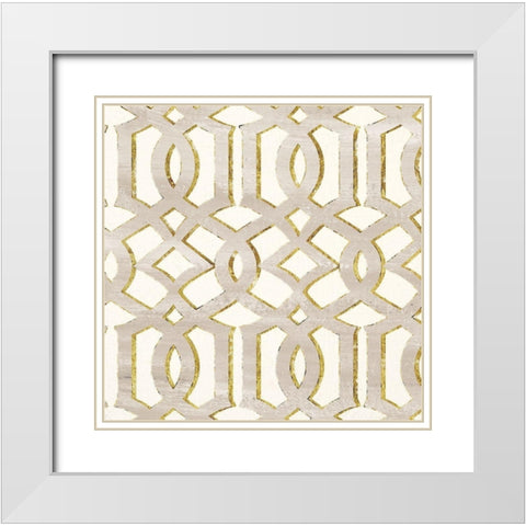 GILDED AESTHETIC LATTICE White Modern Wood Framed Art Print with Double Matting by Dos Santos, Bella