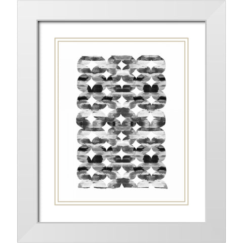 Global Influence 1  White Modern Wood Framed Art Print with Double Matting by Dos Santos, Bella