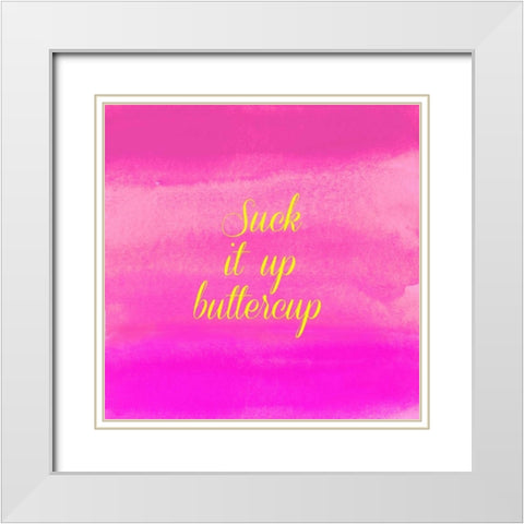 Suck It Up White Modern Wood Framed Art Print with Double Matting by Dos Santos, Bella