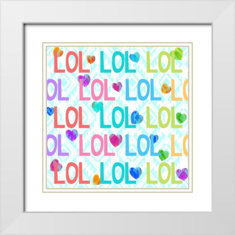 LOL White Modern Wood Framed Art Print with Double Matting by Dos Santos, Bella