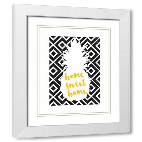 Home Sweet Home White Modern Wood Framed Art Print with Double Matting by Dos Santos, Bella