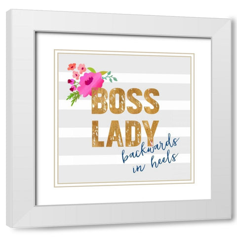 Boss Lady White Modern Wood Framed Art Print with Double Matting by Dos Santos, Bella