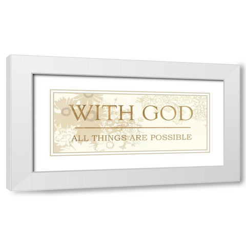 WITH GOD White Modern Wood Framed Art Print with Double Matting by Dos Santos, Bella