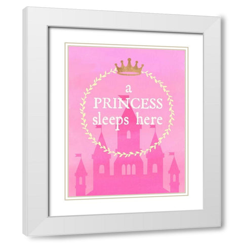 Princess Sleeps White Modern Wood Framed Art Print with Double Matting by Dos Santos, Bella