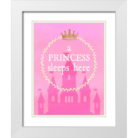 Princess Sleeps White Modern Wood Framed Art Print with Double Matting by Dos Santos, Bella