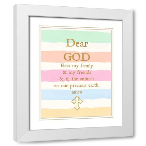 Dear God White Modern Wood Framed Art Print with Double Matting by Dos Santos, Bella
