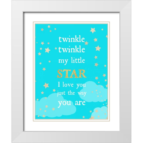 Twinkle Twinkle White Modern Wood Framed Art Print with Double Matting by Dos Santos, Bella