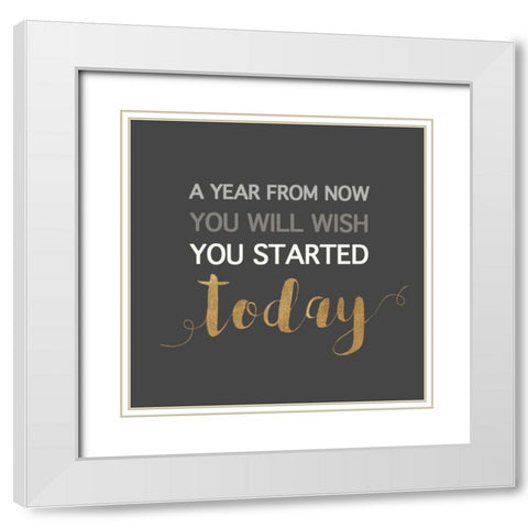 A Year From Now? White Modern Wood Framed Art Print with Double Matting by Dos Santos, Bella