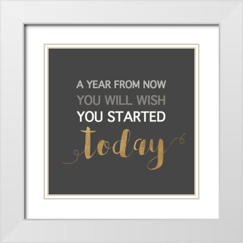 A Year From Now? White Modern Wood Framed Art Print with Double Matting by Dos Santos, Bella