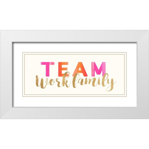 Work Family White Modern Wood Framed Art Print with Double Matting by Dos Santos, Bella