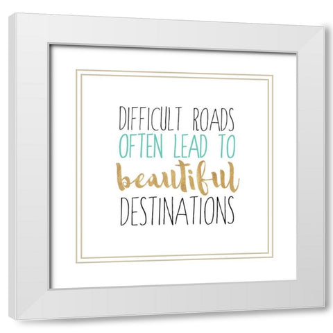 Beautiful Destinations White Modern Wood Framed Art Print with Double Matting by Dos Santos, Bella