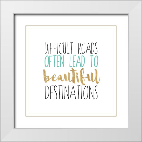 Beautiful Destinations White Modern Wood Framed Art Print with Double Matting by Dos Santos, Bella
