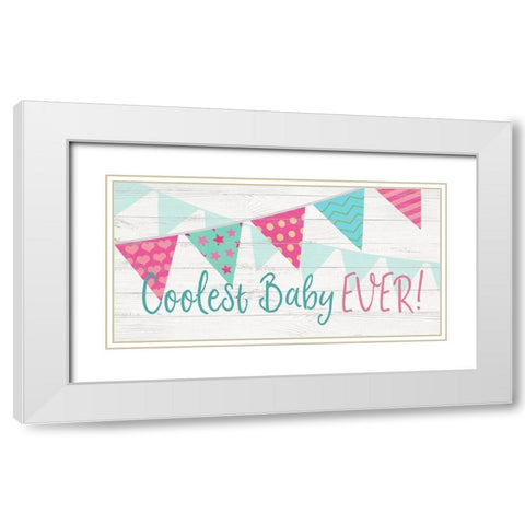 Cooles Baby Ever! White Modern Wood Framed Art Print with Double Matting by Dos Santos, Bella