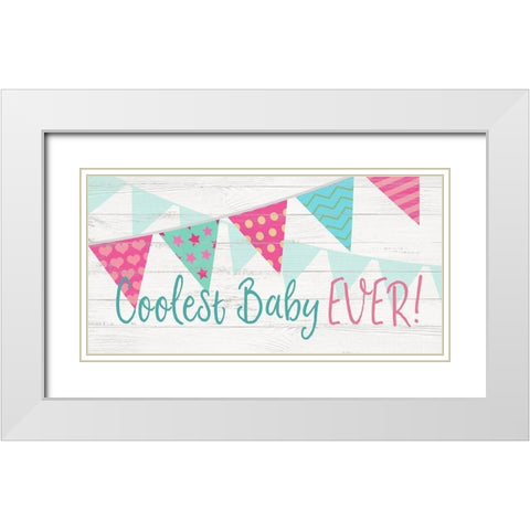 Cooles Baby Ever! White Modern Wood Framed Art Print with Double Matting by Dos Santos, Bella