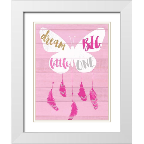 Dream Big White Modern Wood Framed Art Print with Double Matting by Dos Santos, Bella