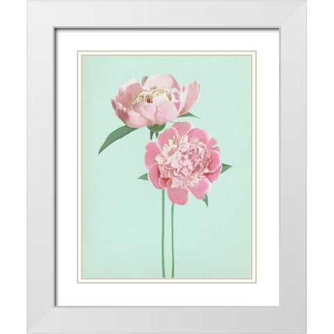 SummerPeonies White Modern Wood Framed Art Print with Double Matting by Dos Santos, Bella