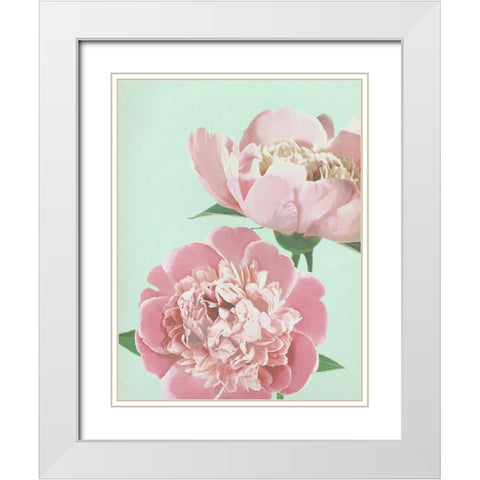 Summer Peonies Detail White Modern Wood Framed Art Print with Double Matting by Dos Santos, Bella