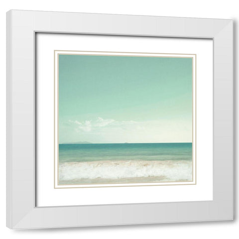 Sea View White Modern Wood Framed Art Print with Double Matting by Dos Santos, Bella