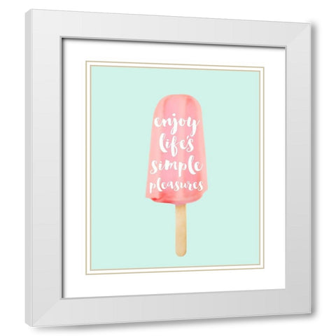 Popsicle White Modern Wood Framed Art Print with Double Matting by Dos Santos, Bella