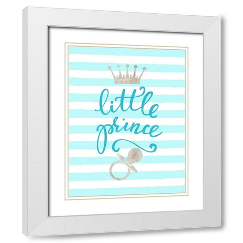 Little Prince White Modern Wood Framed Art Print with Double Matting by Dos Santos, Bella