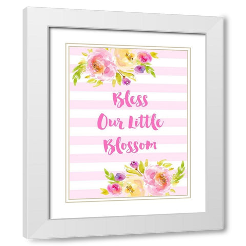 Little Blossom White Modern Wood Framed Art Print with Double Matting by Dos Santos, Bella